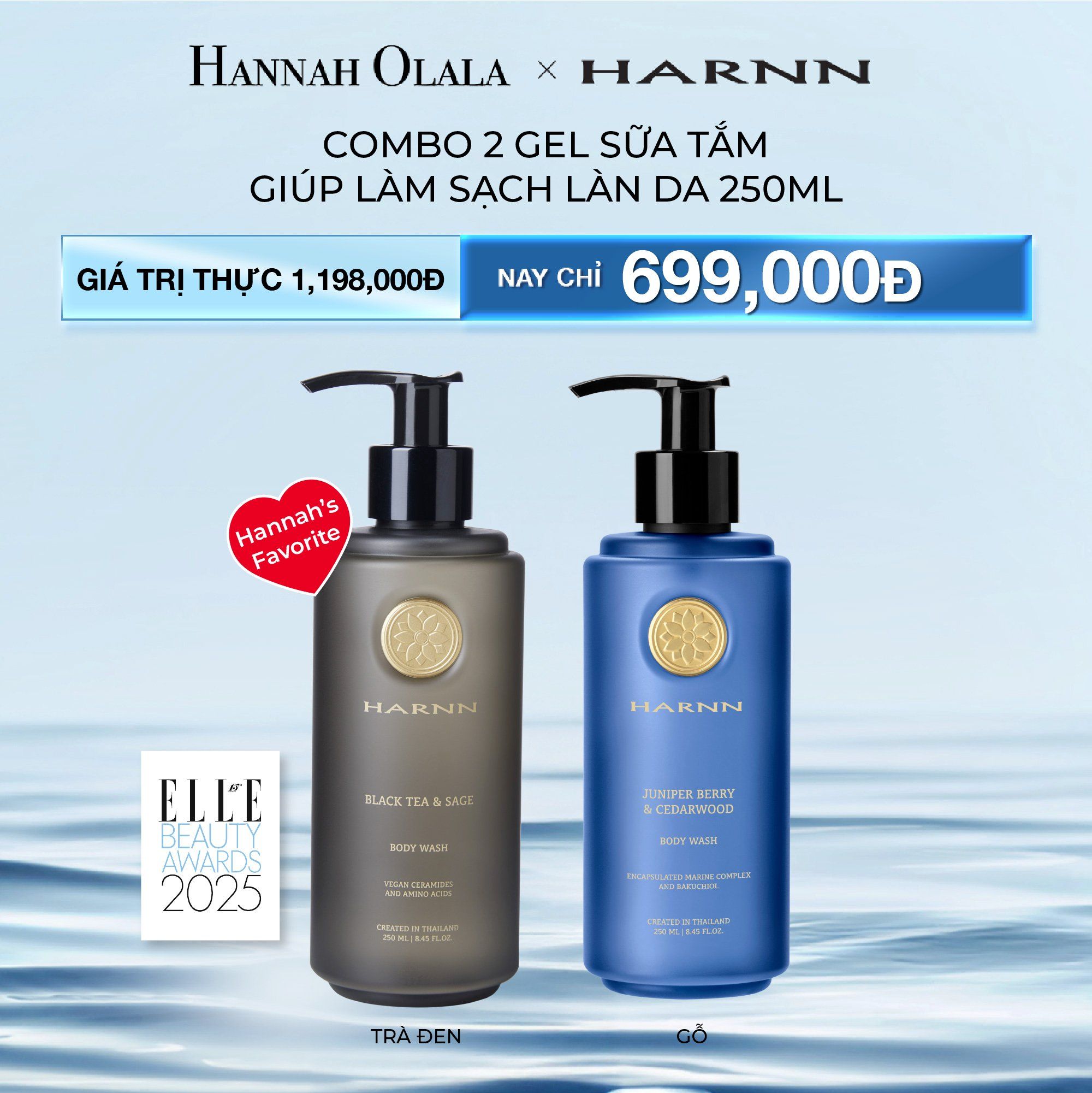 DEAL 1: COMBO 2 GEL TẮM HARNN GIÚP LÀM SẠCH LÀN DA 250ML - BODY WASH