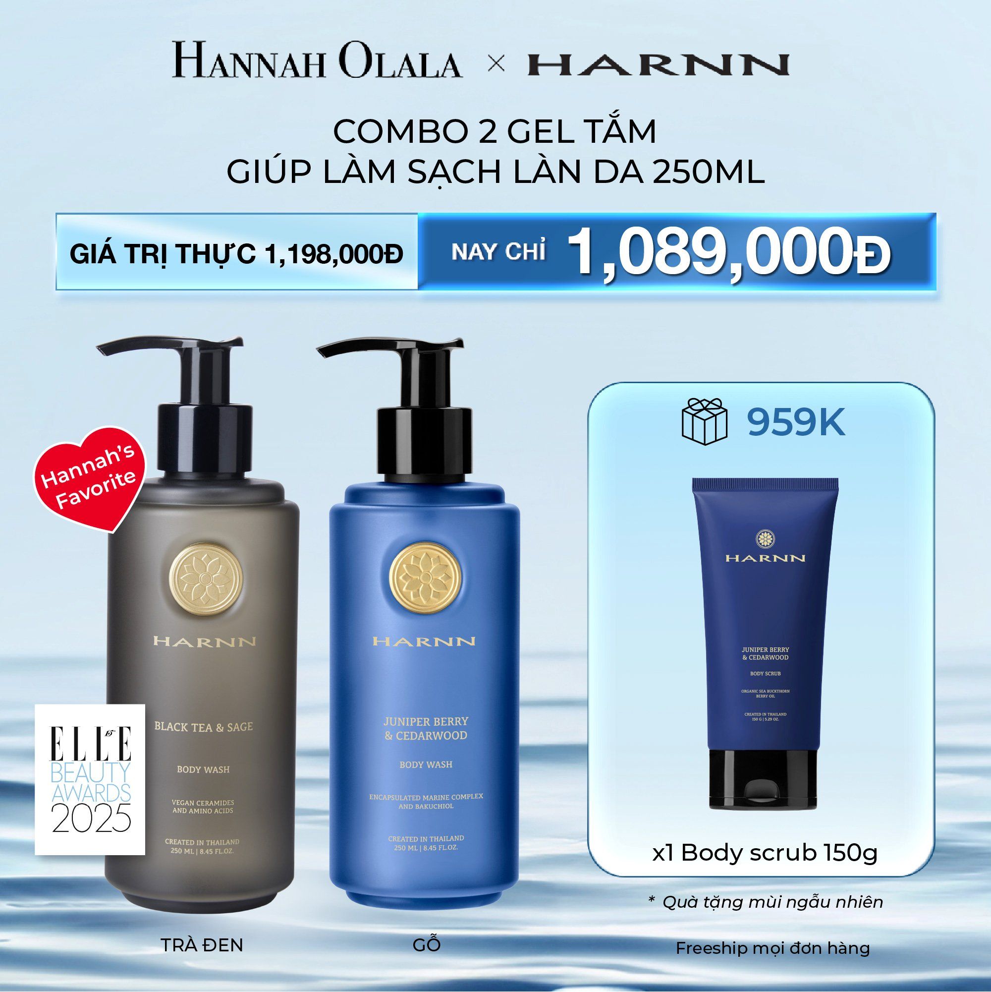 DEAL 2: COMBO 2 GEL TẮM HARNN GIÚP LÀM SẠCH LÀN DA 250ML - BODY WASH