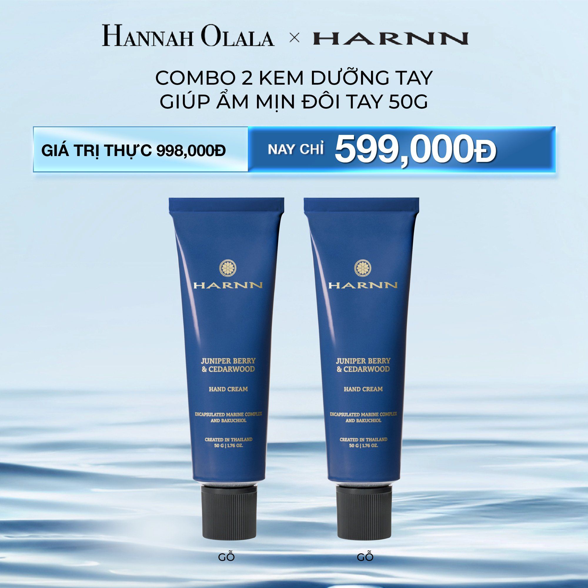 DEAL 3: COMBO 2 KEM DƯỠNG TAY HARNN GIÚP ẨM MỊN ĐÔI TAY 50G