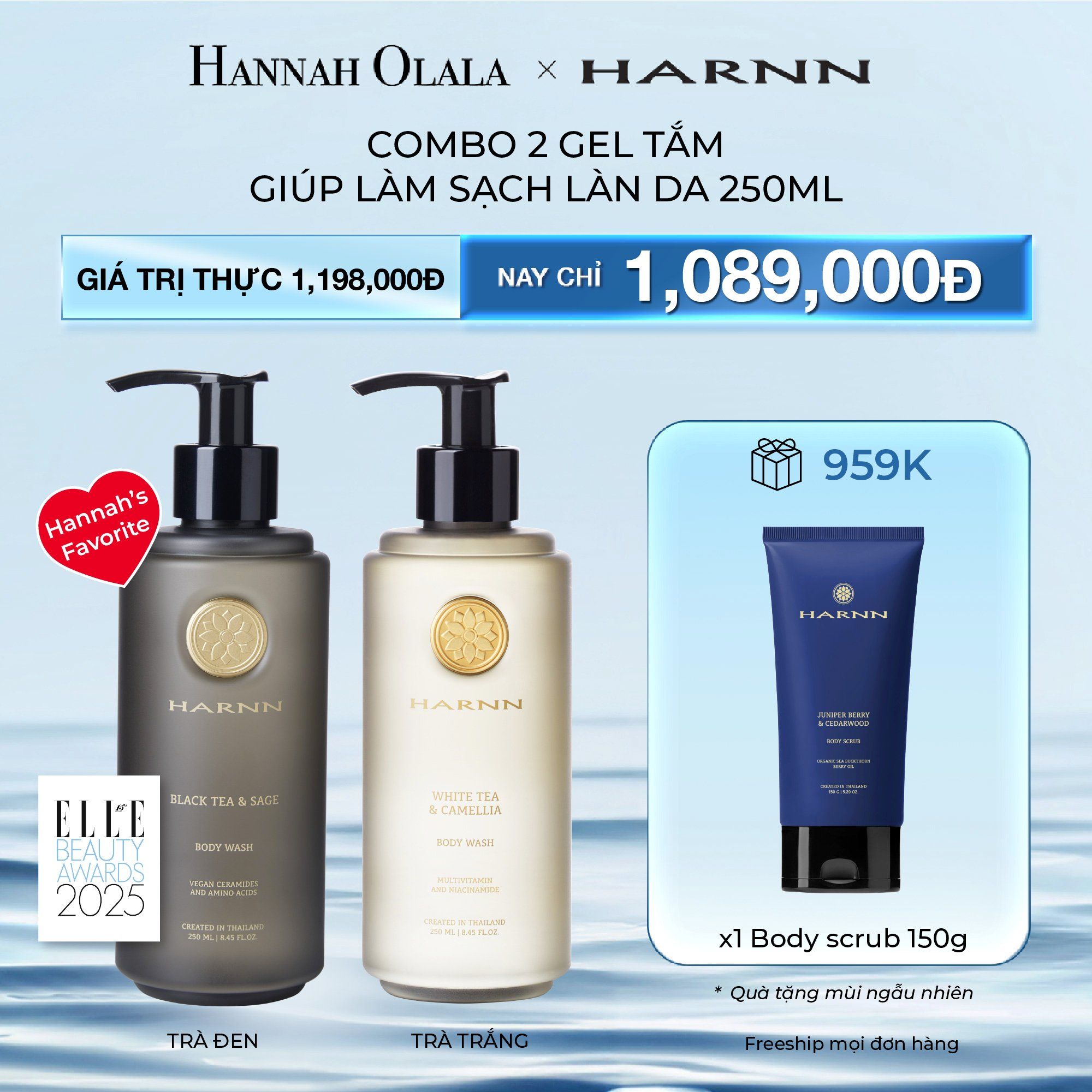 DEAL 2: COMBO 2 GEL TẮM HARNN GIÚP LÀM SẠCH LÀN DA 250ML - BODY WASH