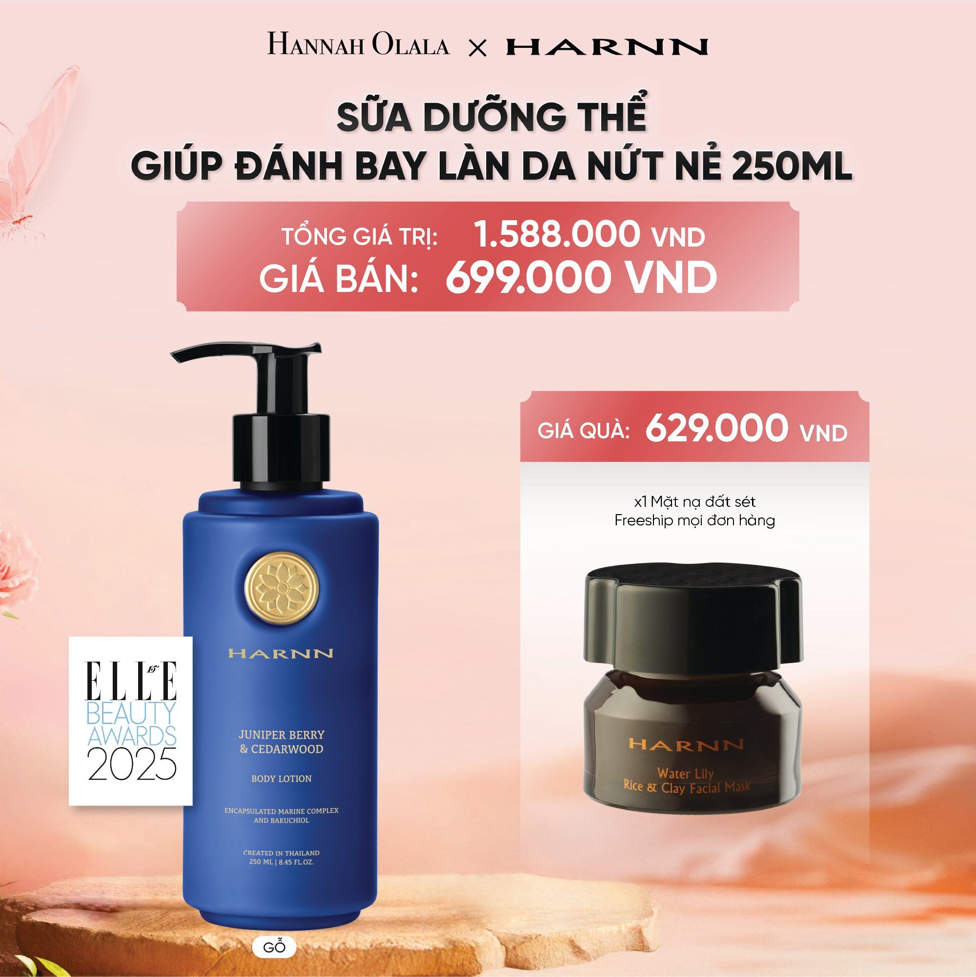 DEAL 4: BODY LOTION - SỮA DƯỠNG THỂ HARNN GIÚP ĐÁNH BAY LÀN DA NỨT NẺ 250ML