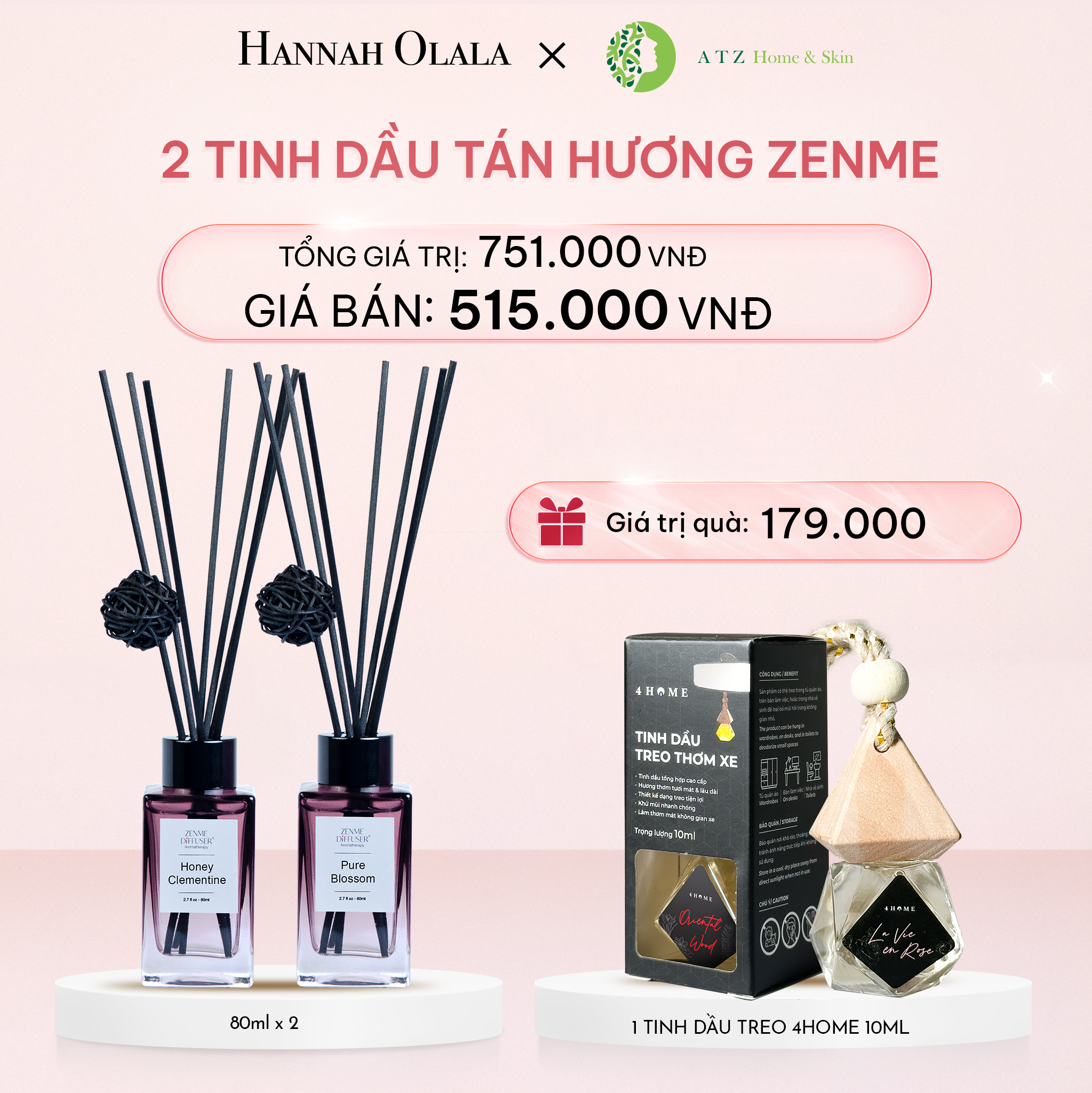 E547_DEAL 6: MUA 2 TINH DẦU TÁN HƯƠNG ZENME LOẠI 286.000Đ GIẢM 10%