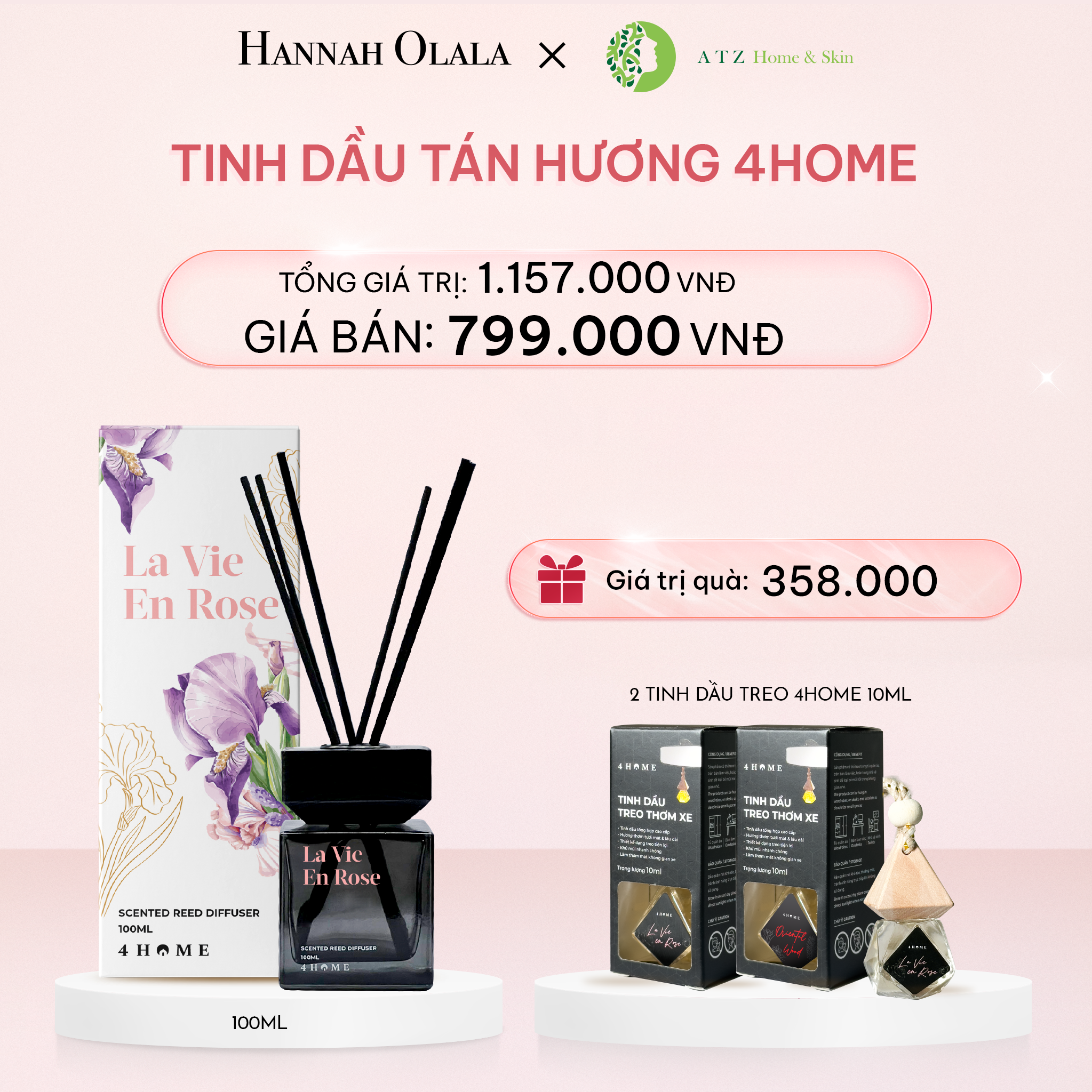 E529_DEAL 1: TINH DẦU TÁN HƯƠNG 4HOME 100ML (MỚI) GIÁ 799.000Đ