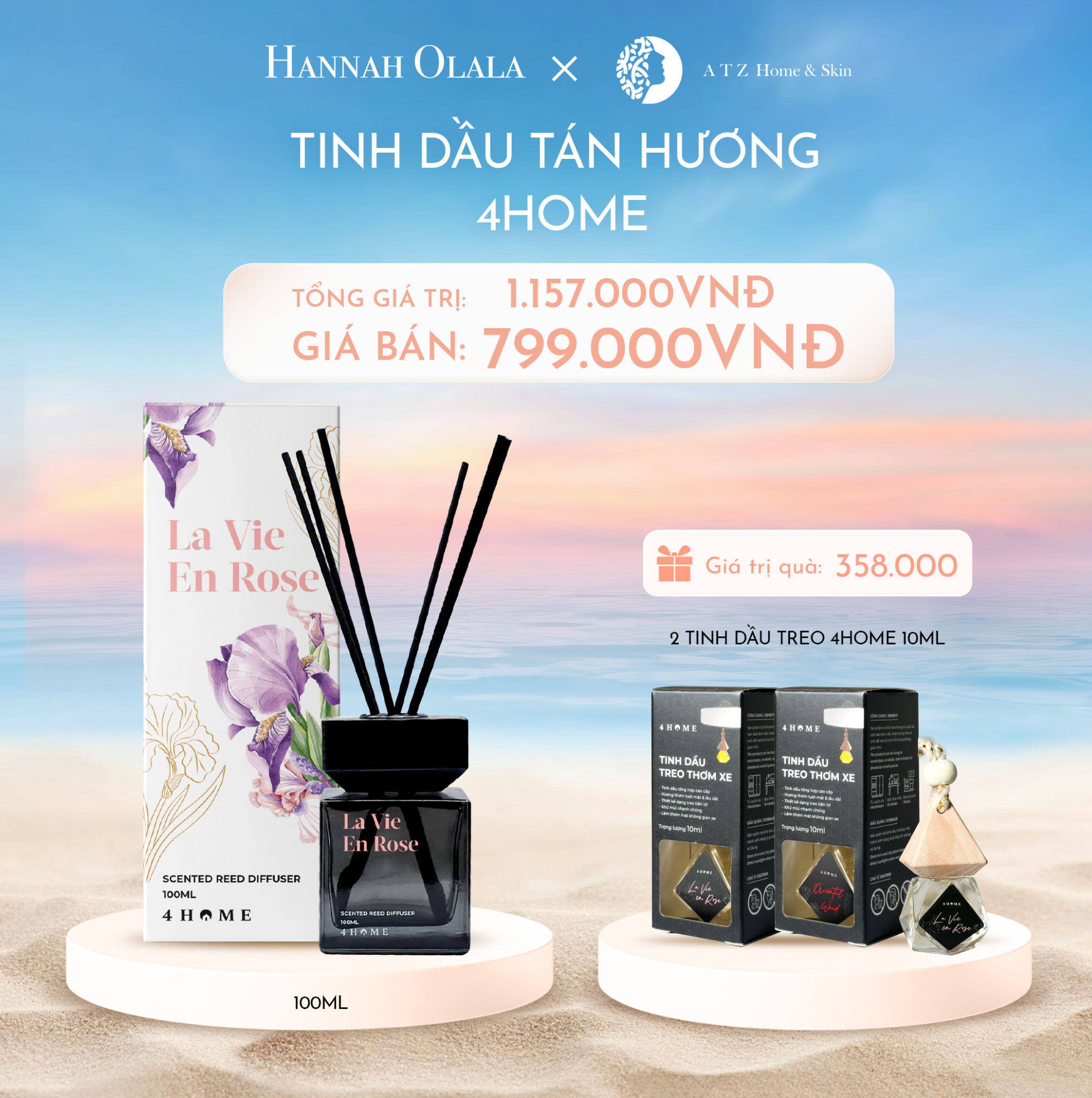 C812_DEAL 1: TINH DẦU TÁN HƯƠNG 4HOME 100ML (MỚI)