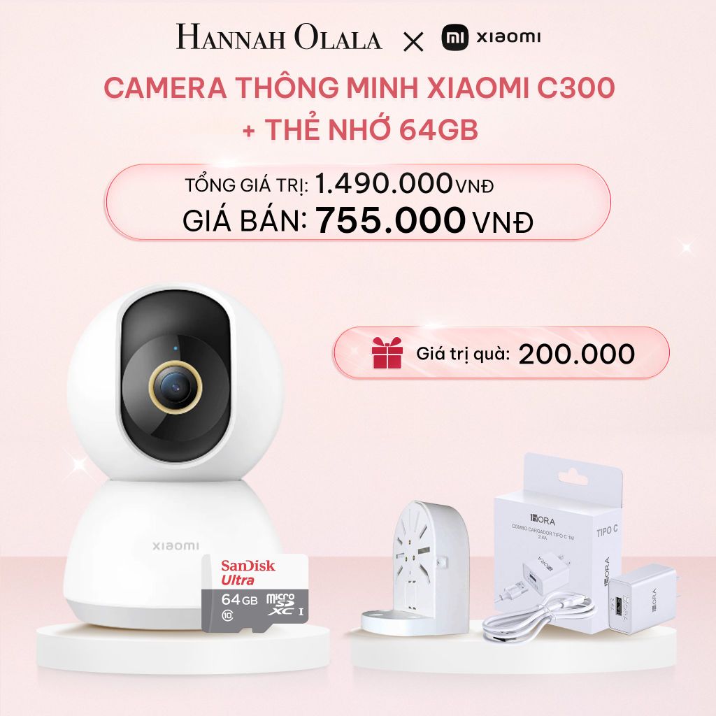 E803_DEAL 1: CAMERA THÔNG MINH XIAOMI C300 + THẺ NHỚ 64GB