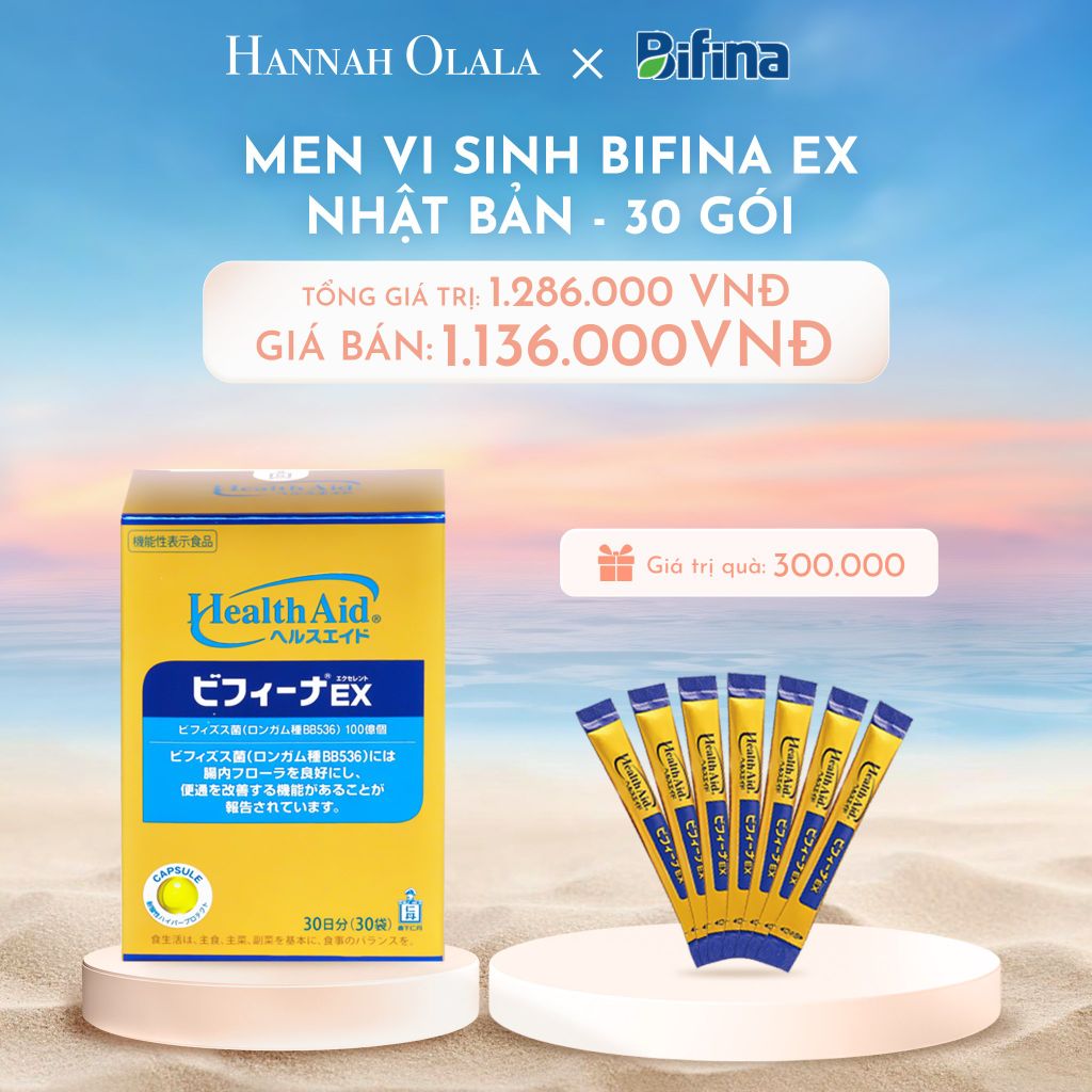 C847_DEAL 1: MEN VI SINH BIFINA EX NHẬT BẢN - HỘP 30 GÓI - HỖ TRỢ VIÊM ĐẠI TRÀNG, RUỘT KÍCH THÍCH, RỐI LOẠN TIÊU HÓA