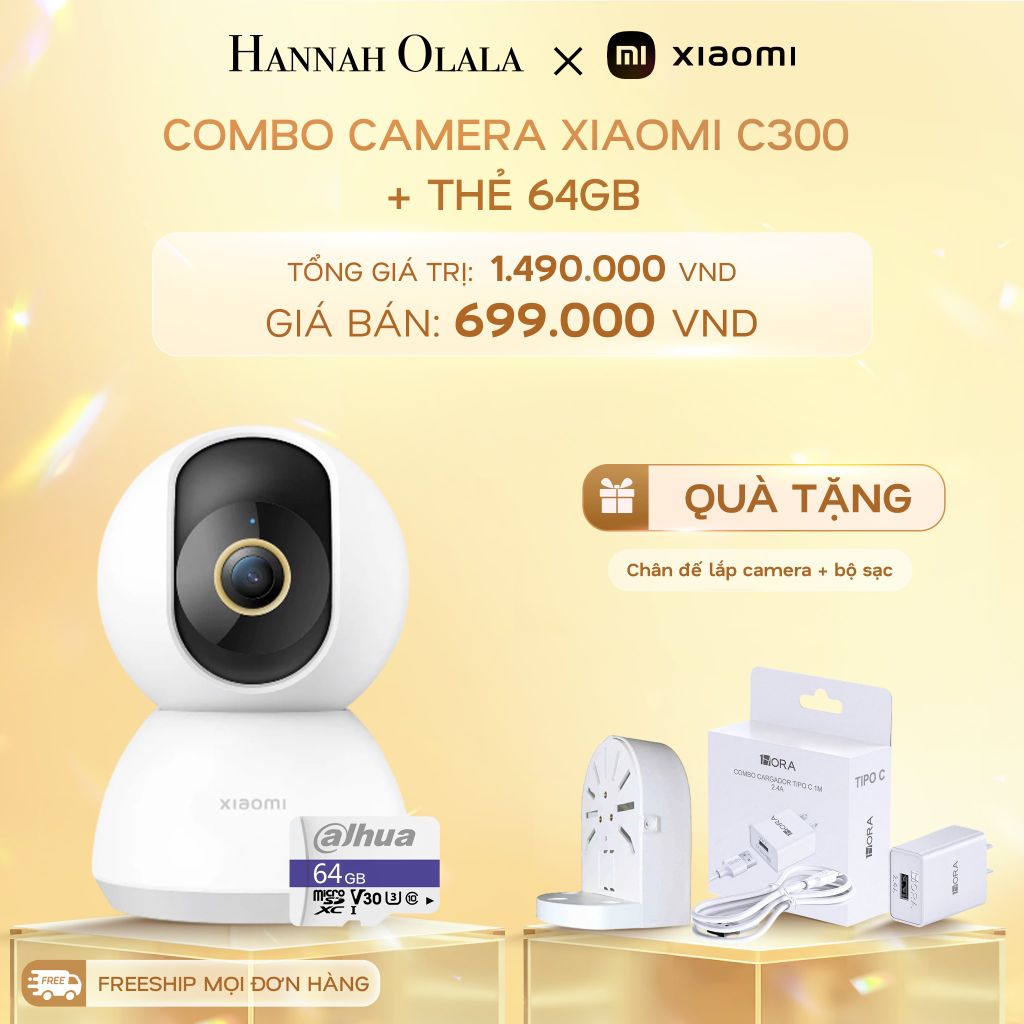 DEAL 1: COMBO CAMERA XIAOMI C300 + THẺ 64GB