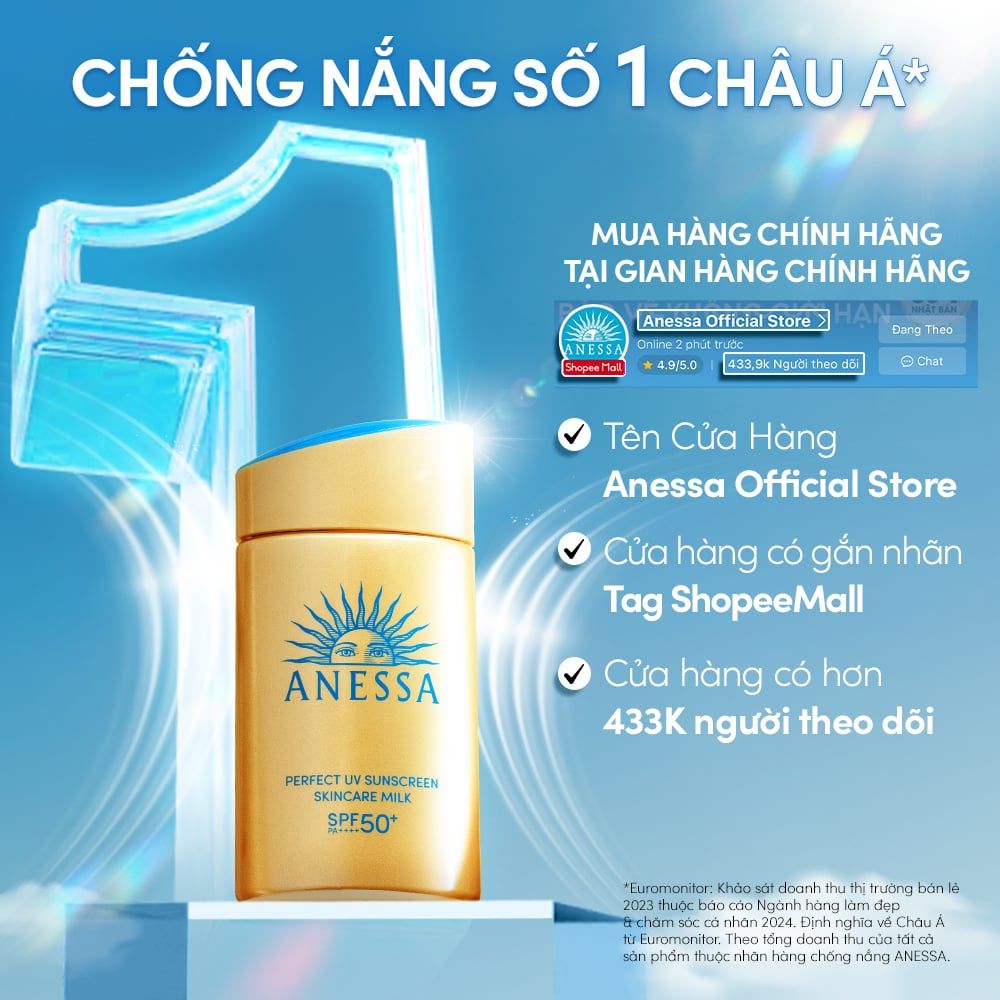 E127_DEAL 7: SỮA CHỐNG NẮNG DƯỠNG DA KIỀM DẦU BẢO VỆ HOÀN HẢO ANESSA GOLD MILK SPF50+ PA++++ 60ML