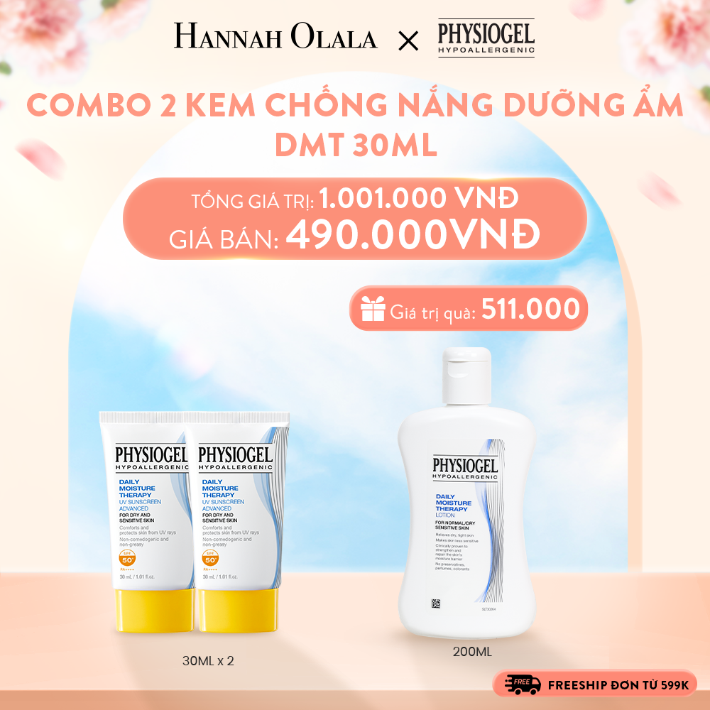 A663_DEAL 12: BỘ 2 KEM CHỐNG NẮNG DƯỠNG ẨM PHYSIOGEL DAILY MOISTURE THERAPY 30ML