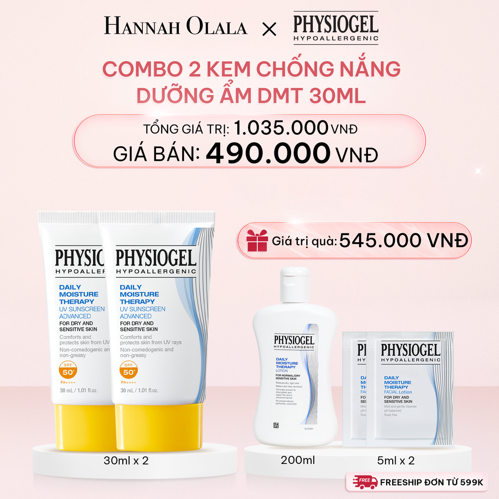 E1057_DEAL 12: BỘ 2 KEM CHỐNG NẮNG DƯỠNG ẨM PHYSIOGEL DAILY MOISTURE THERAPY 30ml