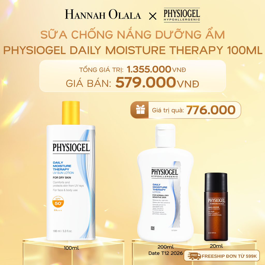 DEAL 5: SỮA CHỐNG NẮNG DƯỠNG ẨM PHYSIOGEL DAILY MOISTURE THERAPY 100ml