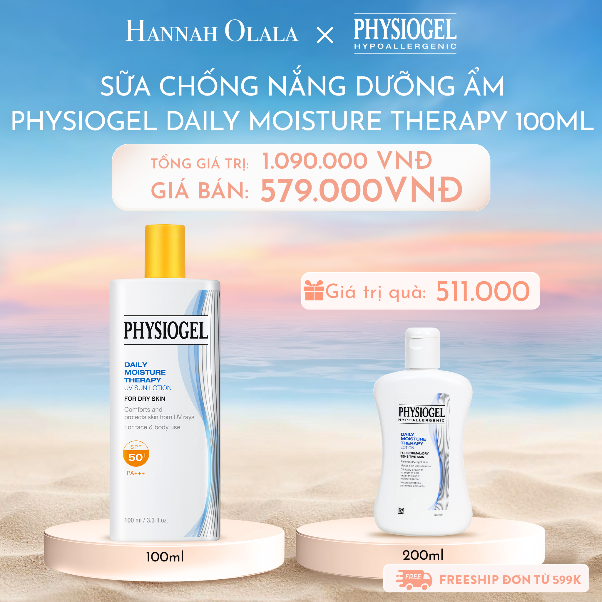 C833_DEAL 5: SỮA CHỐNG NẮNG DƯỠNG ẨM PHYSIOGEL DAILY MOISTURE THERAPY 100ml
