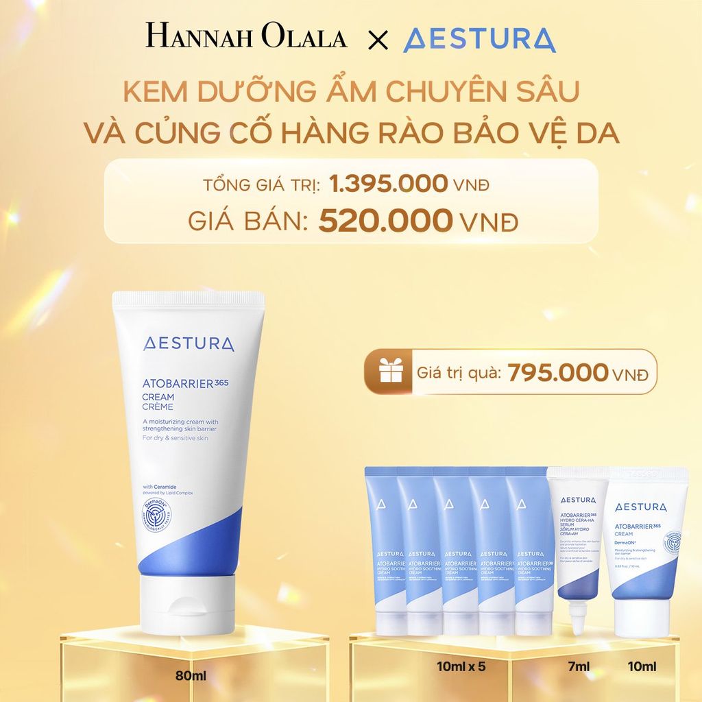 DEAL 1: SET GIỚI HẠN - KEM DƯỠNG ẨM CHUYÊN SÂU VÀ CỦNG CỐ HÀNG RÀO BẢO VỆ DA AESTURA ATOBARRIER365 CREAM 80ML