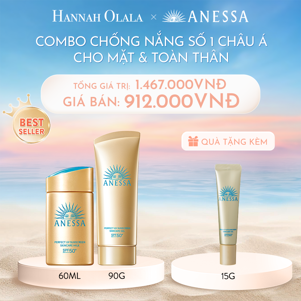 C381_DEAL 8: COMBO SỮA CHỐNG NẮNG & GEL CHỐNG NẮNG BẢO VỆ HOÀN HẢO CHO MẶT - TOÀN THÂN ANESSA GOLD MILK 60ML + GOLD GEL 90G