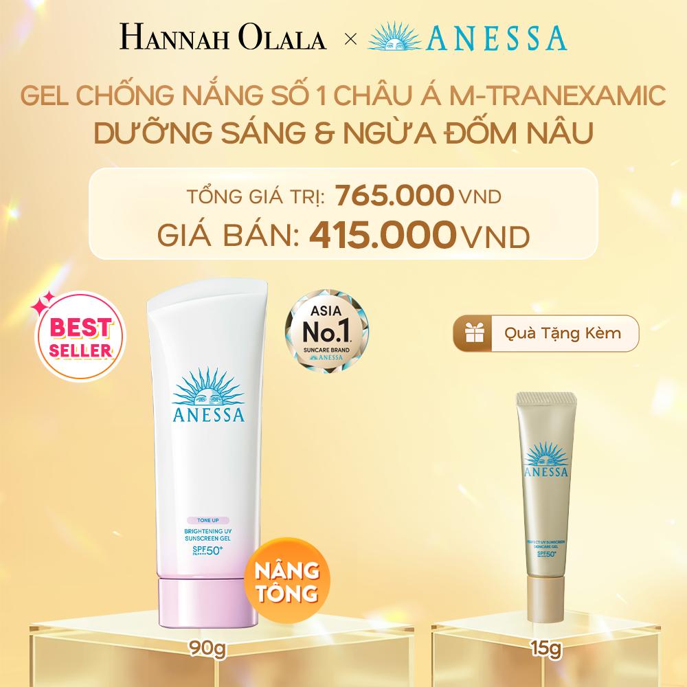 DEAL 10: GEL CHỐNG NẮNG DƯỠNG SÁNG NÂNG TÔNG & HIỆU CHỈNH SẮC TÍM ANESSA BRIGHTENING GEL SPF50+ PA++++ 90G