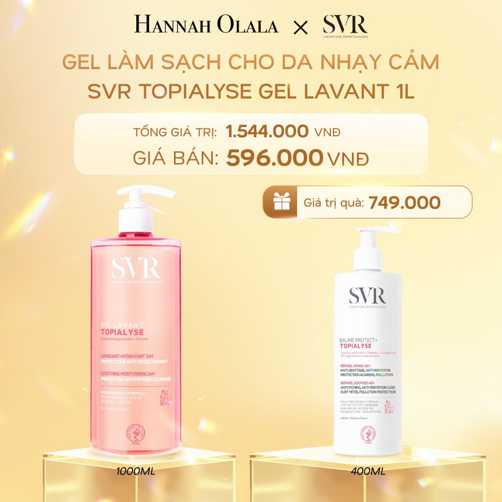 K11_DEAL 11: GEL LÀM SẠCH CHO DA NHẠY CẢM, DA KHÔ VÀ VIÊM DA CƠ ĐỊA SVR TOPIALYSE GEL LAVANT 1L