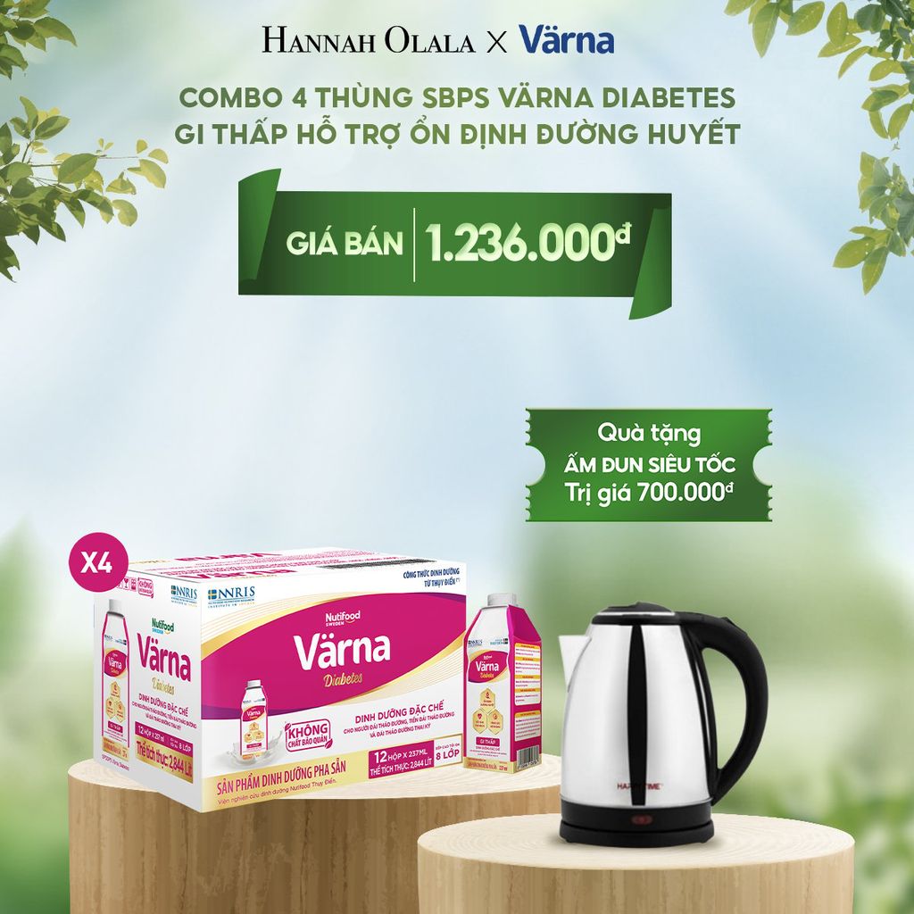 E54_DEAL 11: COMBO 4 THÙNG SỮA BỘT PHA SẴN VARNA DIABETES HỘP GIẤY (48HỘP X 237ML)
