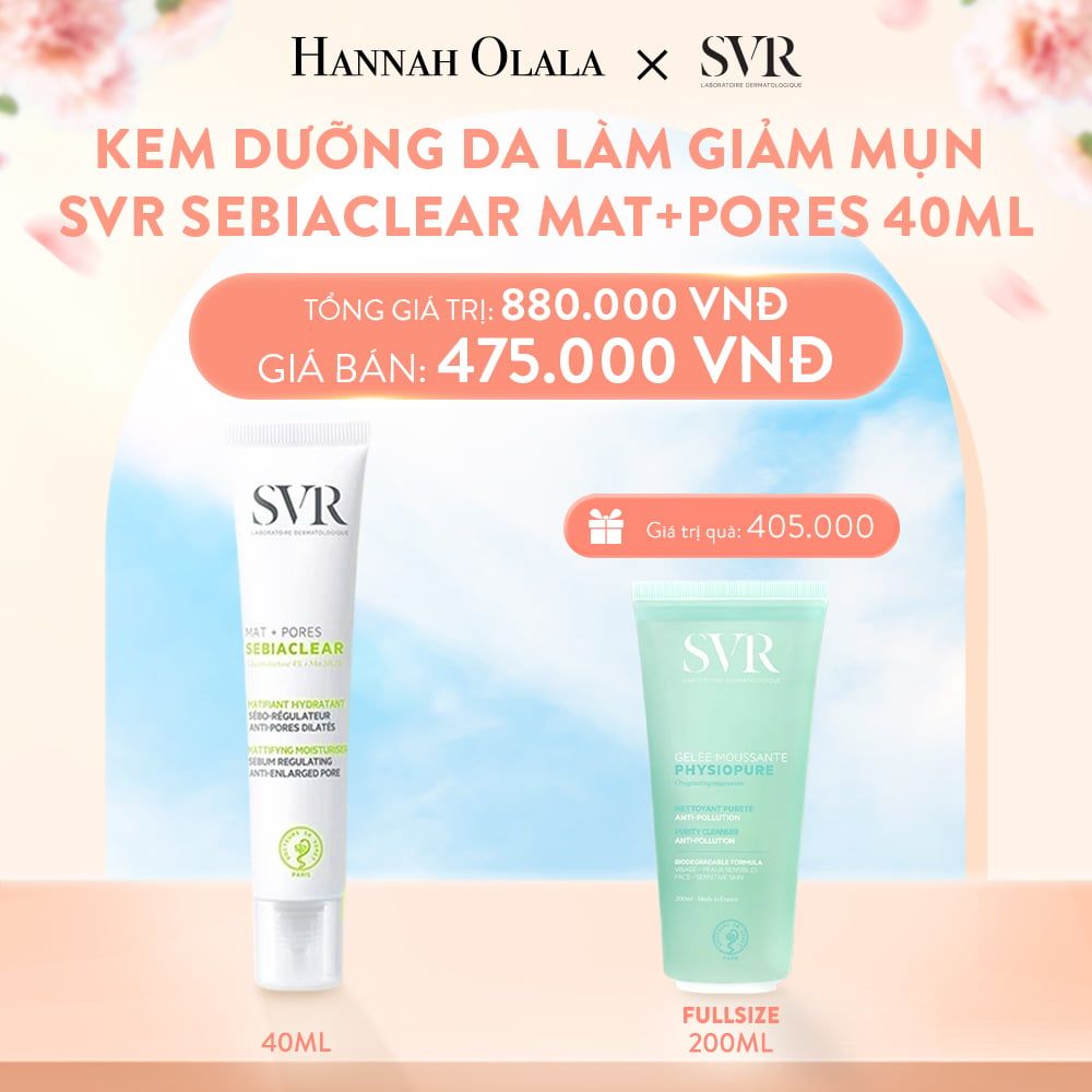 A806_DEAL 12: KEM DƯỠNG DA LÀM GIẢM MỤN SVR SEBIACLEAR MAT+PORES 40ML