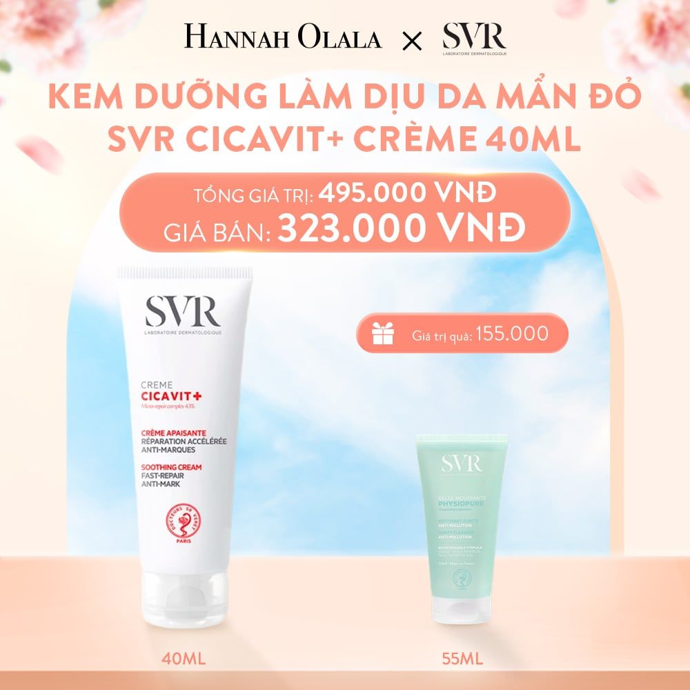 A810_DEAL 16: KEM DƯỠNG VÀ LÀM DỊU DA DÀNH CHO DA NỨT NẺ, MẪN ĐỎ SVR CICAVIT+ CRÈME 40ML