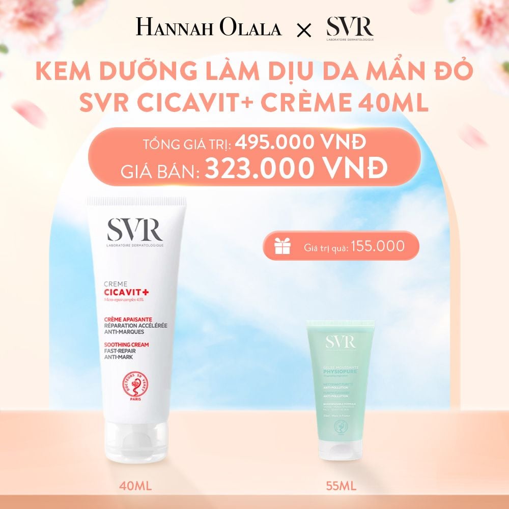 A810_DEAL 16: KEM DƯỠNG VÀ LÀM DỊU DA DÀNH CHO DA NỨT NẺ, MẪN ĐỎ SVR CICAVIT+ CRÈME 40ML