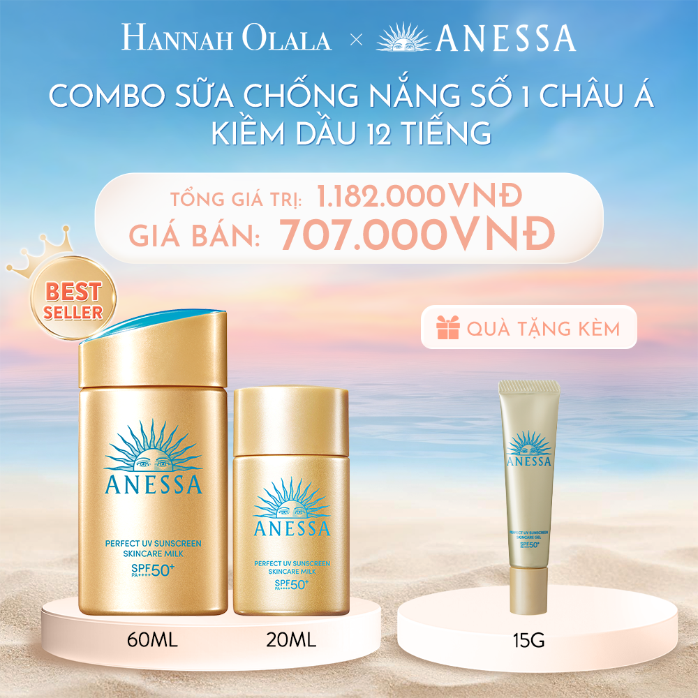 C371_DEAL 1: COMBO SỮA CHỐNG NẮNG DƯỠNG DA KIỀM DẦU BẢO VỆ HOÀN HẢO ANESSA GOLD MILK SPF50+ PA++++ 60ML + 20ML