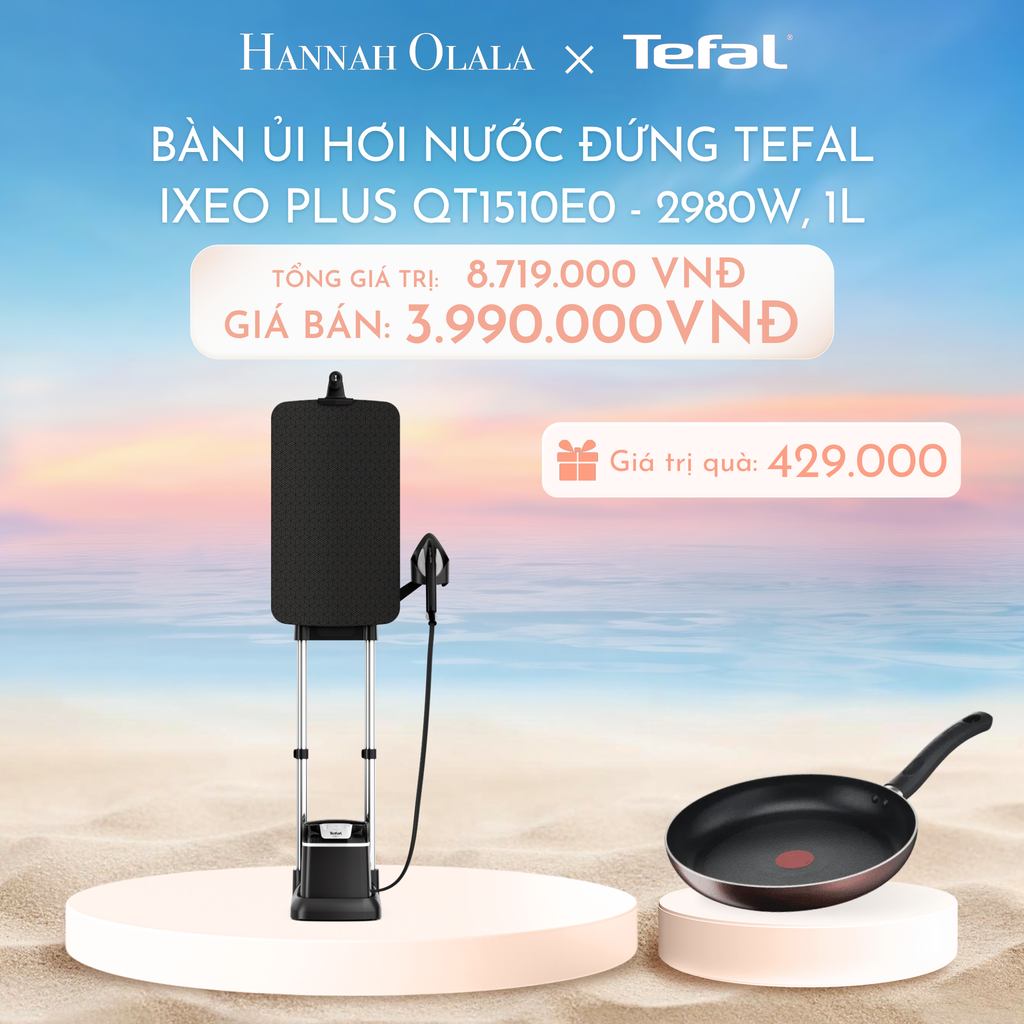 C1023_DEAL 3.1: BÀN ỦI HƠI NƯỚC ĐỨNG TEFAL IXEO PLUS QT1510E0 - 2980W, 1L