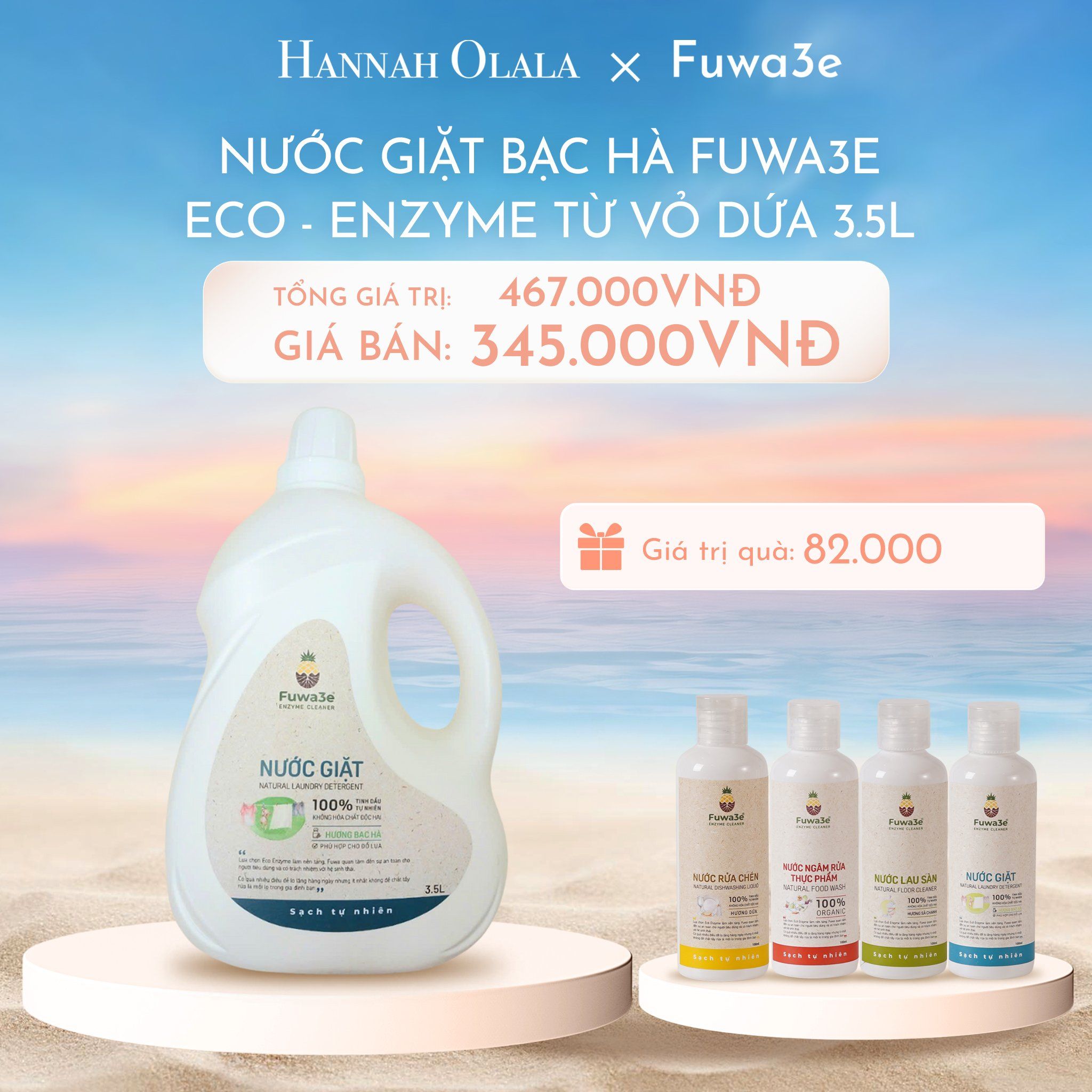 C170_DEAL 3: NƯỚC GIẶT BẠC HÀ FUWA3E PHÙ HỢP CHO ĐỒ LÓT ĐỒ LỤA VÀ AN TOÀN CHO EM BÉ 3 LÍT 5