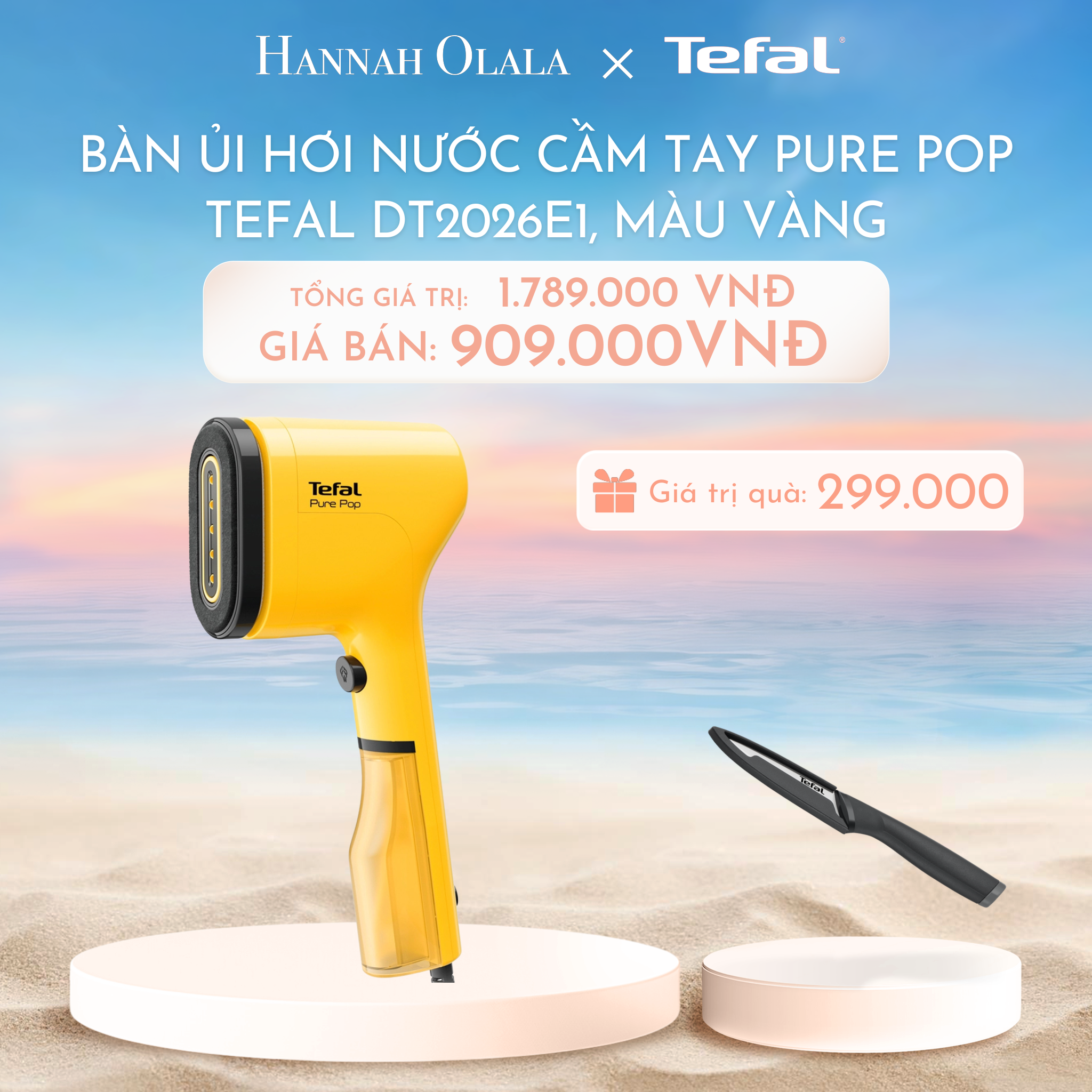 C1025_DEAL 4: BÀN ỦI HƠI NƯỚC CẦM TAY PURE POP TEFAL