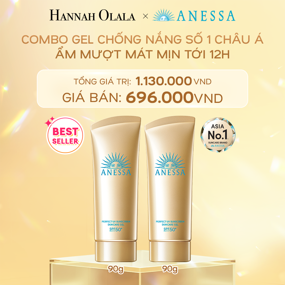 DEAL 5: COMBO GEL CHỐNG NẮNG DƯỠNG DA DƯỠNG ẨM BẢO VỆ HOÀN HẢO ANESSA GOLD GEL SPF50+ PA++++ 90GX2