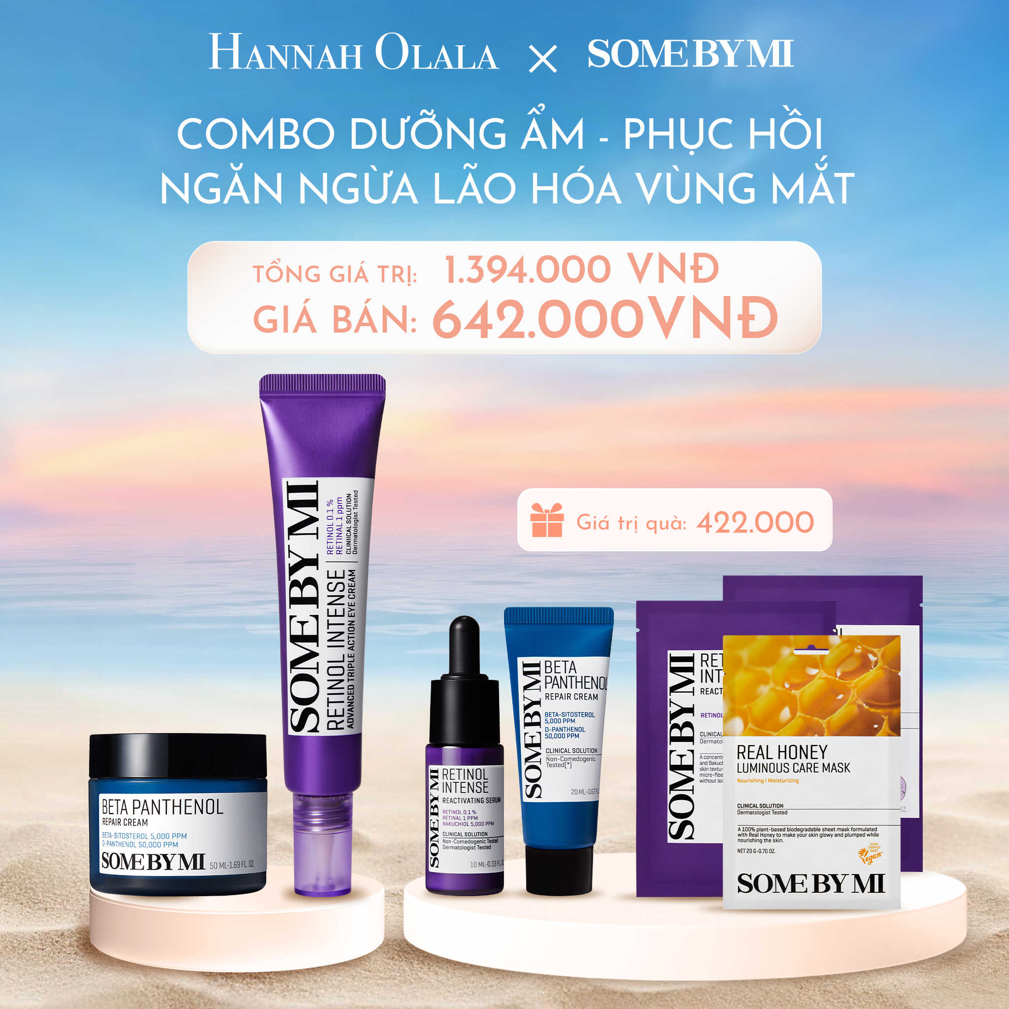C245_DEAL 5: COMBO DƯỠNG ẨM - PHỤC HỒI - NGĂN NGỪA LÃO HÓA VÙNG MẮT