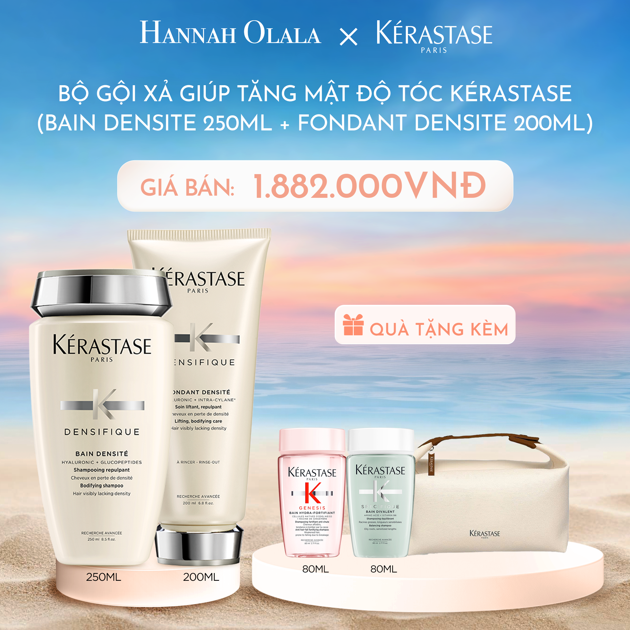 C868_DEAL 5: BỘ GỘI XẢ GIÚP TĂNG MẬT ĐỘ TÓC KERASTASE (BAIN DENSITE 250ML + FONDANT DENSITE 200ML