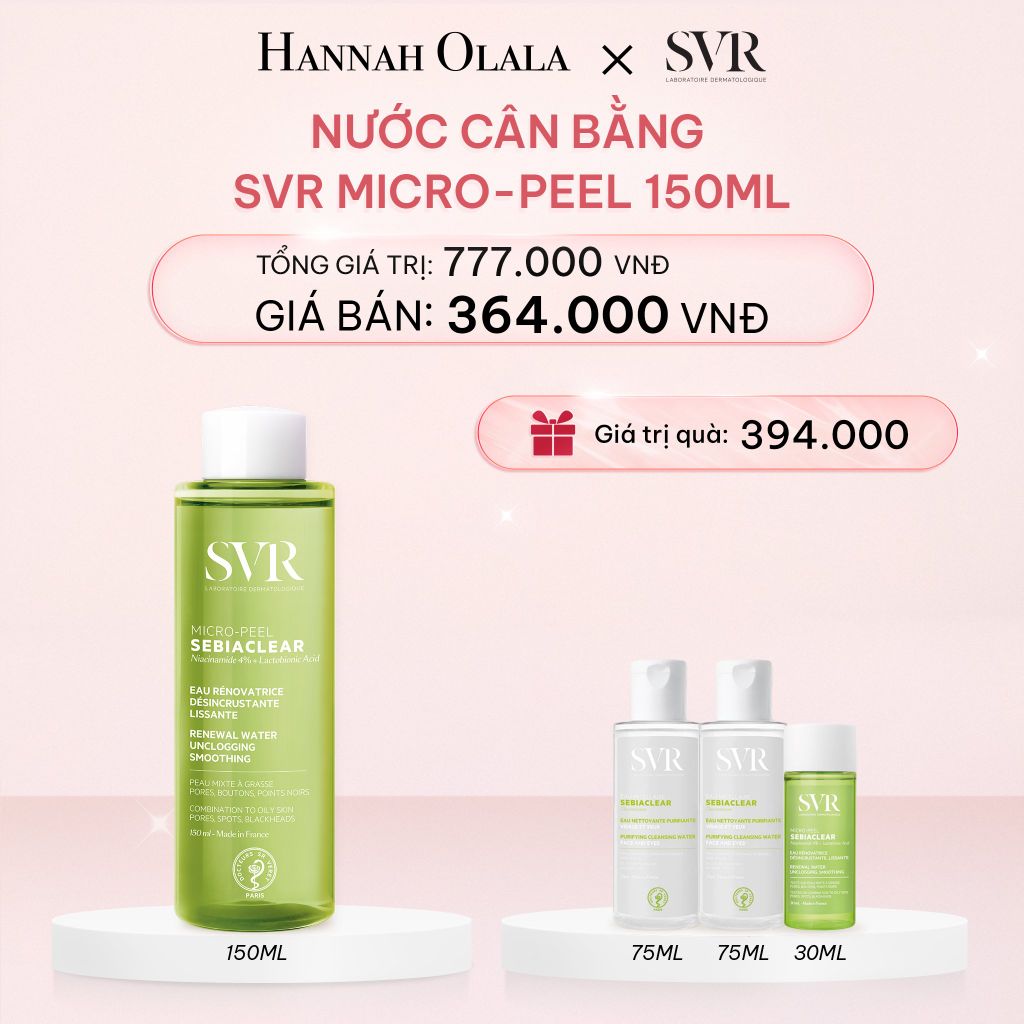 E900_DEAL 06: NƯỚC CÂN BẰNG CHO DA DẦU MỤN SVR MICRO-PEEL 150ML
