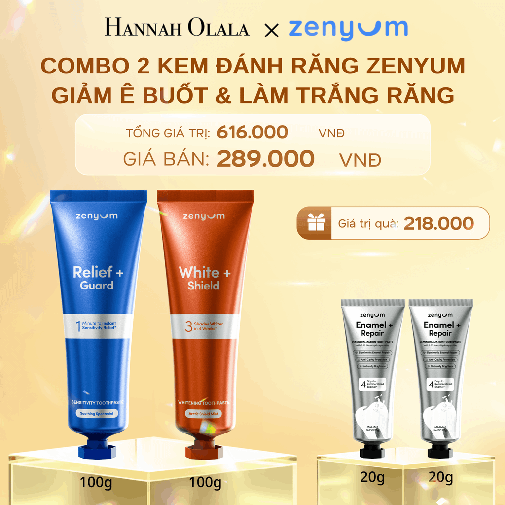 DEAL 6: COMBO 2 KEM ĐÁNH RĂNG ZENYUM PHỤC HỒI MEN / GIẢM Ê BUỐT / LÀM TRẮNG 100G