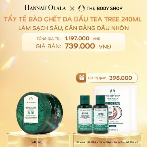 DEAL 8: TẨY TẾ BÀO CHẾT LÀM SẠCH & CÂN BẰNG DA ĐẦU NHỜN TEA TREE HAIR SCRUB 240ML