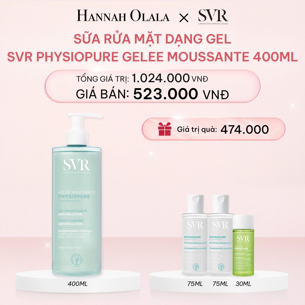 E902_DEAL 08: SỮA RỬA MẶT DẠNG GEL CHO DA NHẠY CẢM SVR PHYSIOPURE GELEE MOUSSANTE 400ML