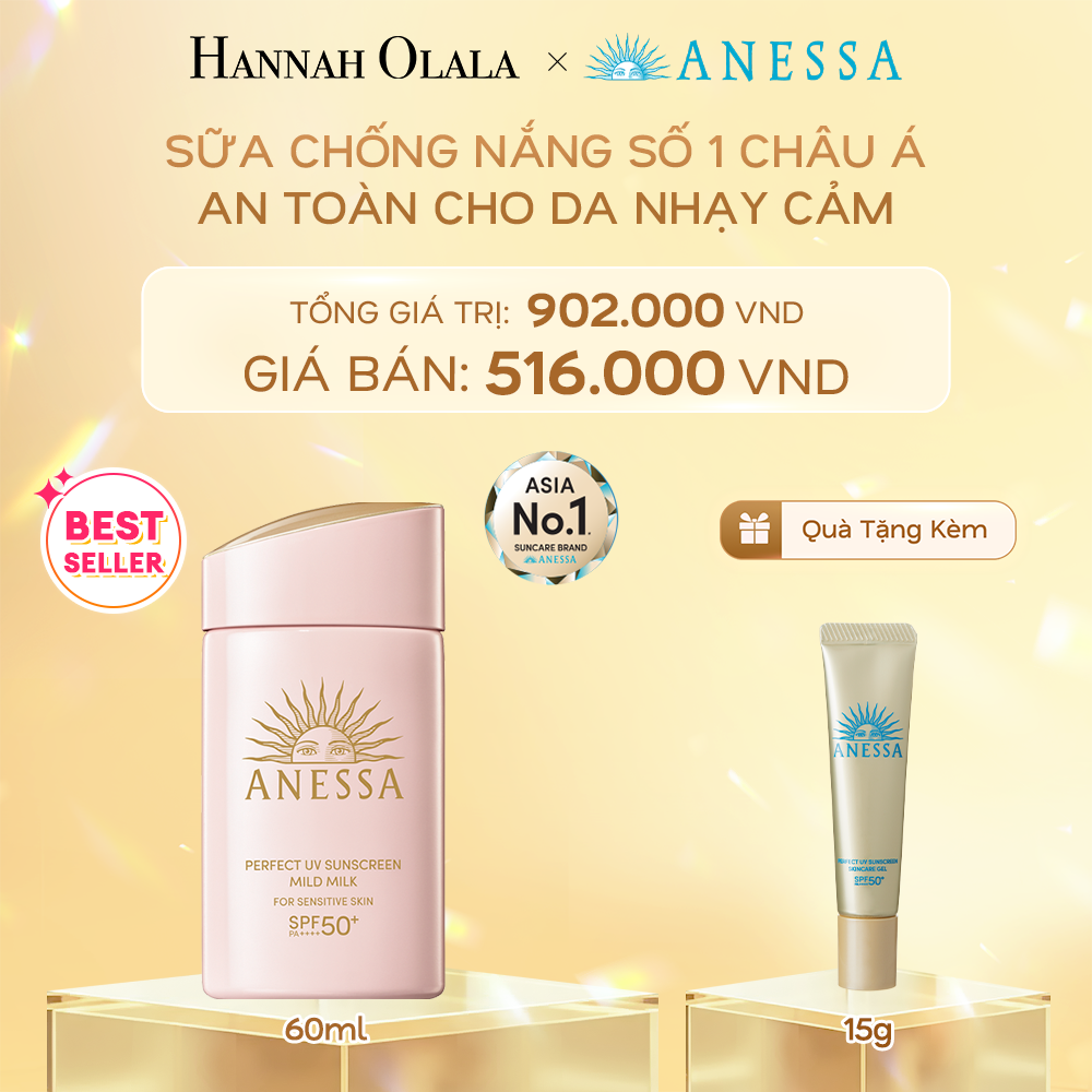 DEAL 9: SỮA CHỐNG NẮNG DƯỠNG DA DỊU NHẸ AN TOÀN CHO DA NHẠY CẢM VÀ TRẺ EM ANESSA MILD MILK SPF50+ PA++++ 60ML