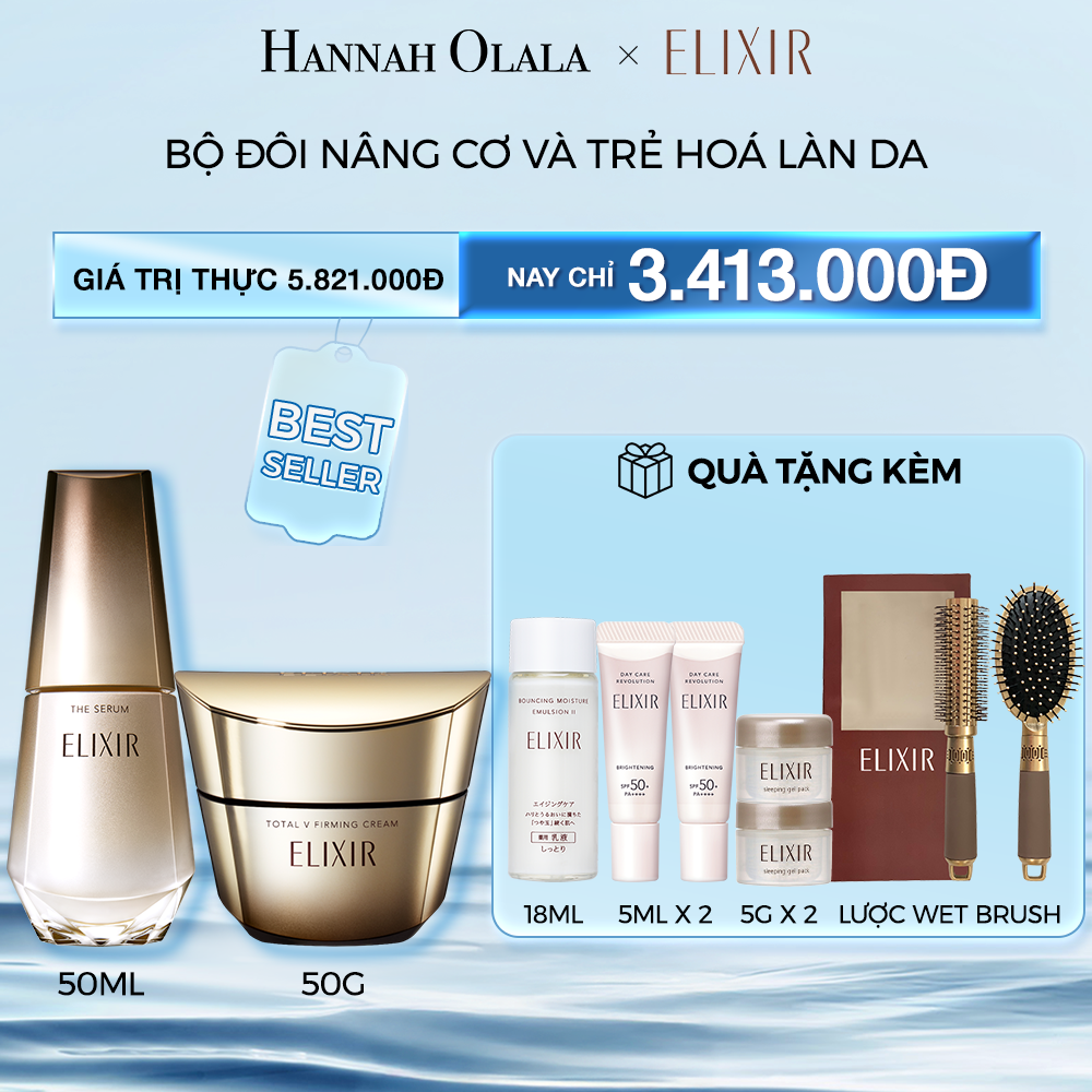 M61_DEAL 2: COMBO SERUM KÍCH HOẠT TRẺ HÓA LÀN DA EIS THE SERUM AA & KEM DƯỠNG CẢI THIỆN CHẢY XỆ NGĂN NGỪA LÃO HÓA ELIXIR TOTAL V FIRMING CREAM 50G