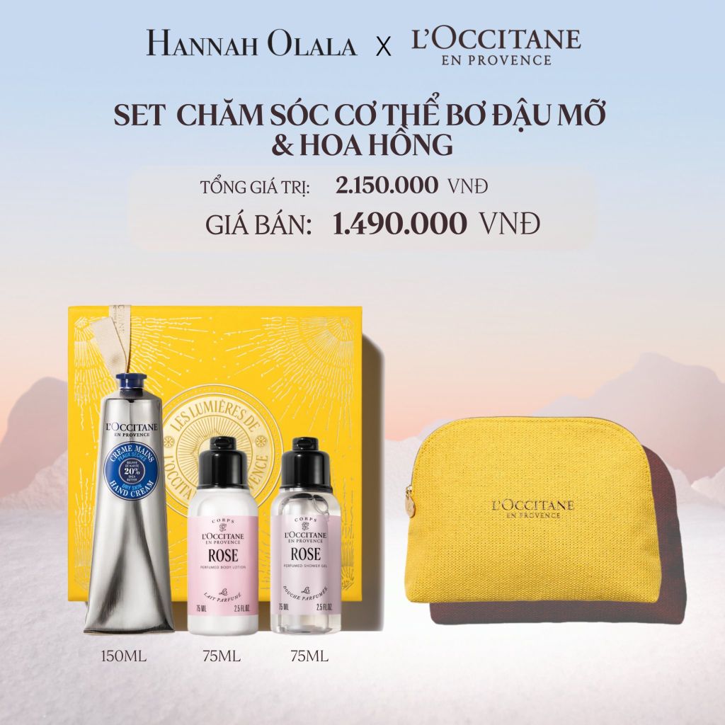 DEAL 15: SET CHĂM SÓC CƠ THỂ BƠ ĐẬU MỠ & HOA HỒNG SHEA BUTTER & ROSE BODY SET