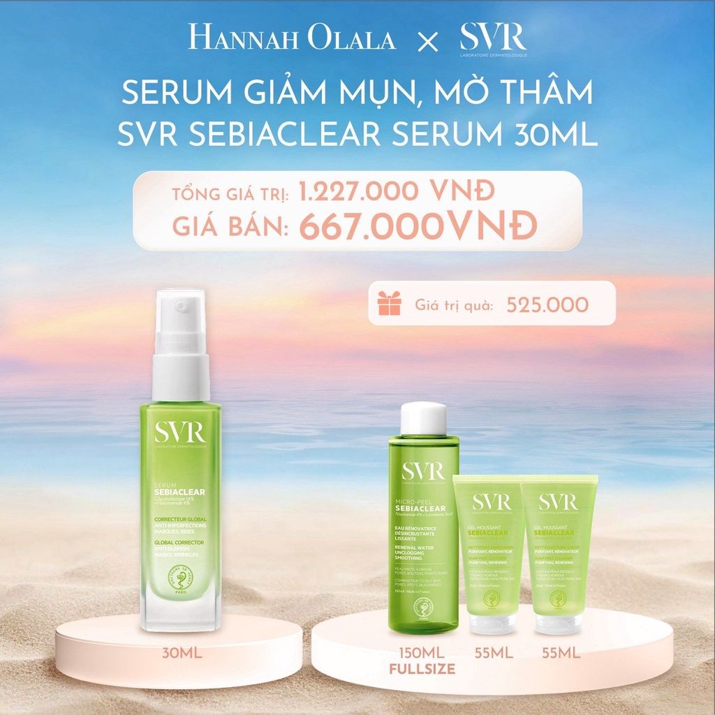 C1073_DEAL 09: SẢN PHẨM CHĂM SÓC DA, HỖ TRỢ GIẢM MỤN MỜ THÂM SVR SEBIACLEAR SERUM 30ML