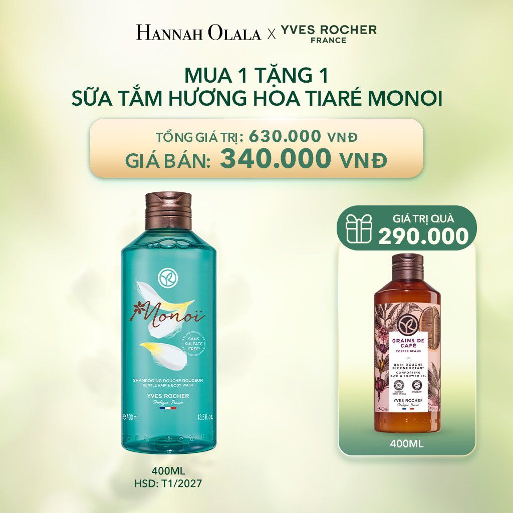 DEAL 2: MUA 1 TẶNG 1 SỮA TẮM HƯƠNG HOA TIARÉ MONOI (DATE T1.2027)