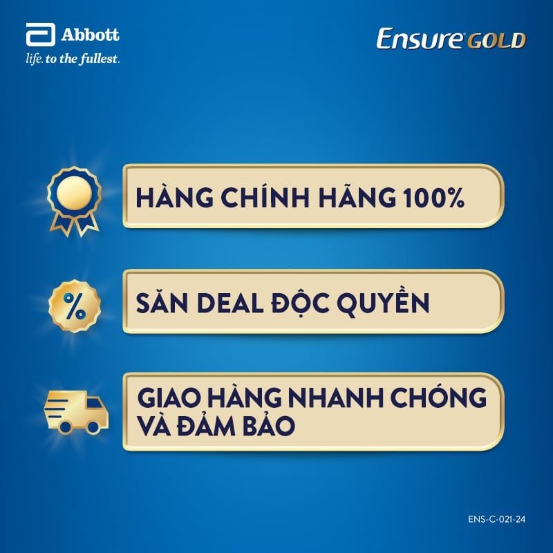 E98_DEAL 9: COMBO 3 LON ENSURE GOLD DẠNG BỘT 800G (VANI)