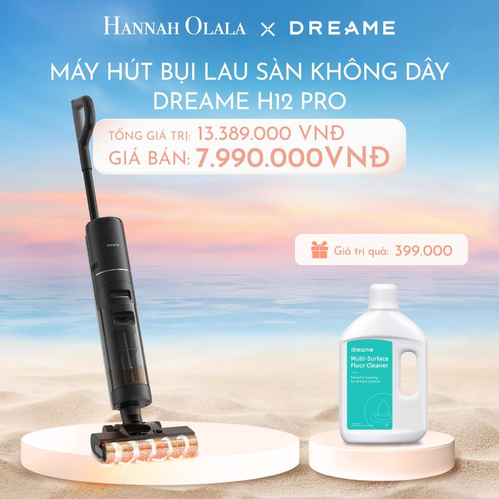 C436_DEAL 14: MÁY LAU SÀN HÚT BỤI KHÔNG DÂY CẦM TAY DREAME H12 PRO - BẢN QUỐC TẾ - BH 24 THÁNG