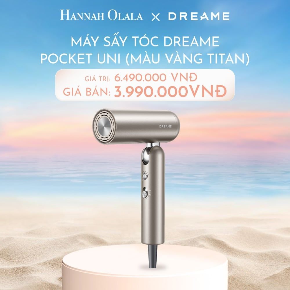 C430_DEAL 8: MÁY SẤY TÓC DREAME POCKET UNI - BẢN QUỐC TẾ - BẢO HÀNH 24 THÁNG