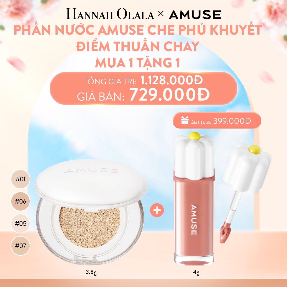 A22_DEAL 4: PHẤN NƯỚC AMUSE CHE PHỦ KHUYẾT ĐIỂM THUẦN CHAY