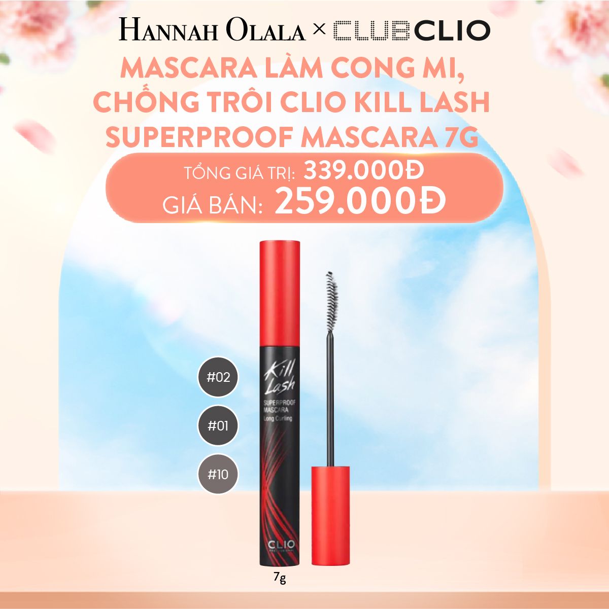 A187_DEAL 4: MASCARA LÀM CONG MI, CHỐNG TRÔI CLIO KILL LASH SUPERPROOF MASCARA 7G