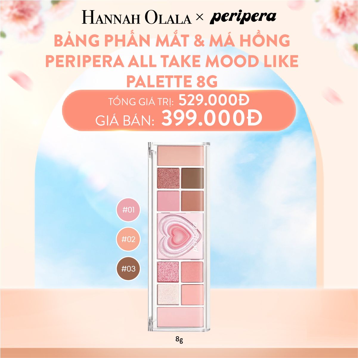 A638_DEAL 1: BẢNG PHẤN MẮT & MÁ HỒNG PERIPERA ALL TAKE MOOD LIKE PALETTE 8G