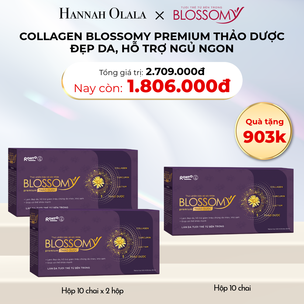 D8_DEAL 17: MUA 2 HỘP 10 TẶNG 1 HỘP 10 THỰC PHẨM BẢO VỆ SỨC KHỎE BLOSSOMY PREMIUM THẢO DƯỢC (MÀU TÍM) (HỘP 10 CHAI X 3 HỘP)