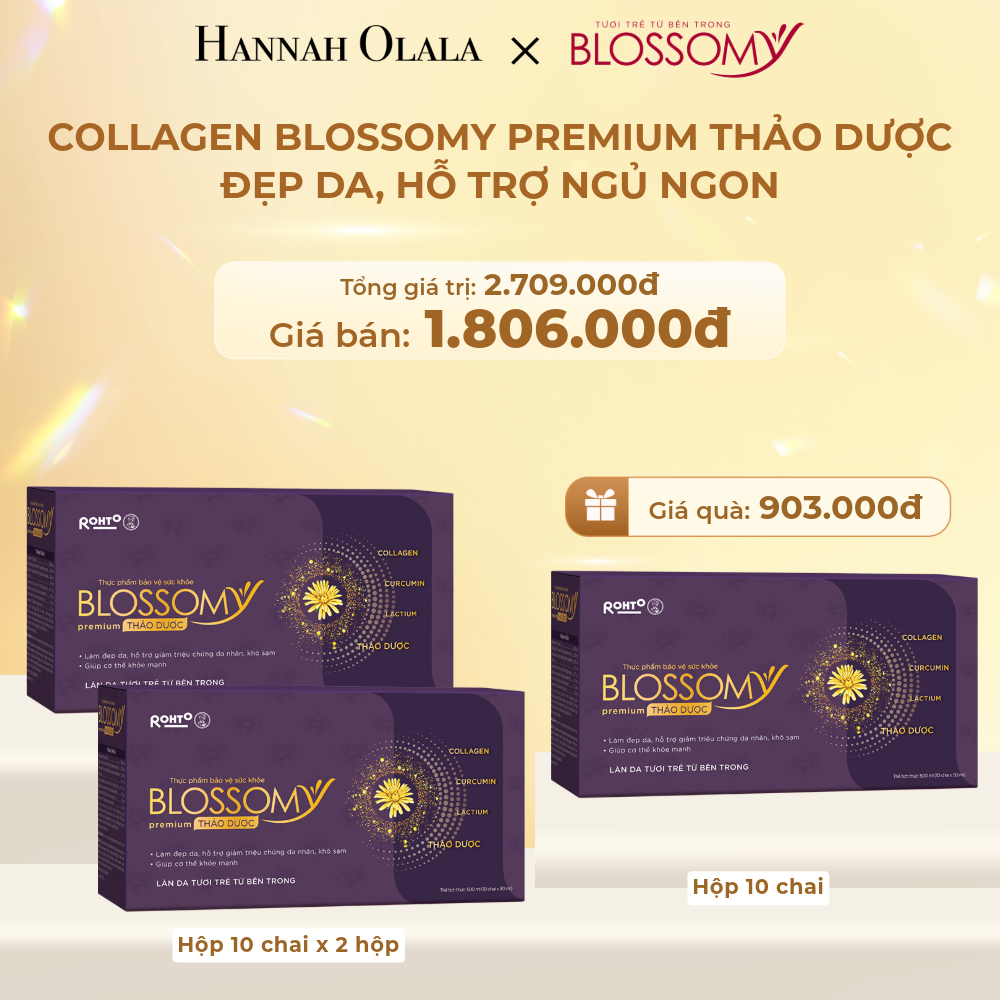 DEAL 7: MUA 2 HỘP 10 TẶNG 1 HỘP 10 THỰC PHẨM BẢO VỆ SỨC KHỎE BLOSSOMY PREMIUM THẢO DƯỢC (MÀU TÍM) (HỘP 10 CHAI X 3 HỘP)