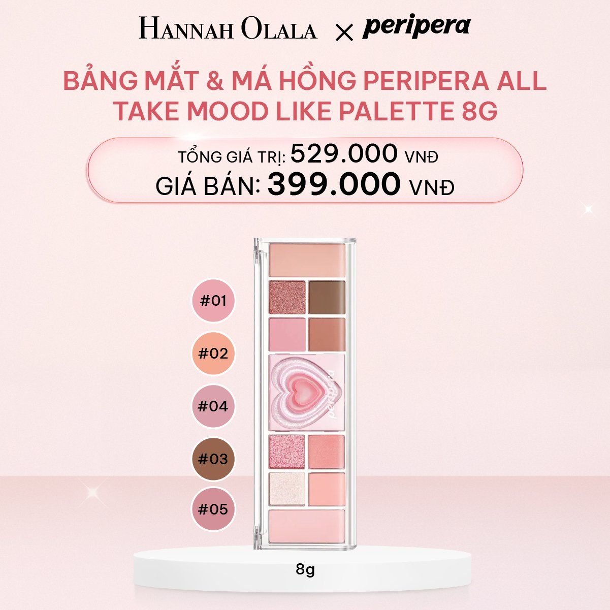 E647_DEAL 2: BẢNG MẮT & MÁ HỒNG PERIPERA ALL TAKE MOOD LIKE PALETTE 8G