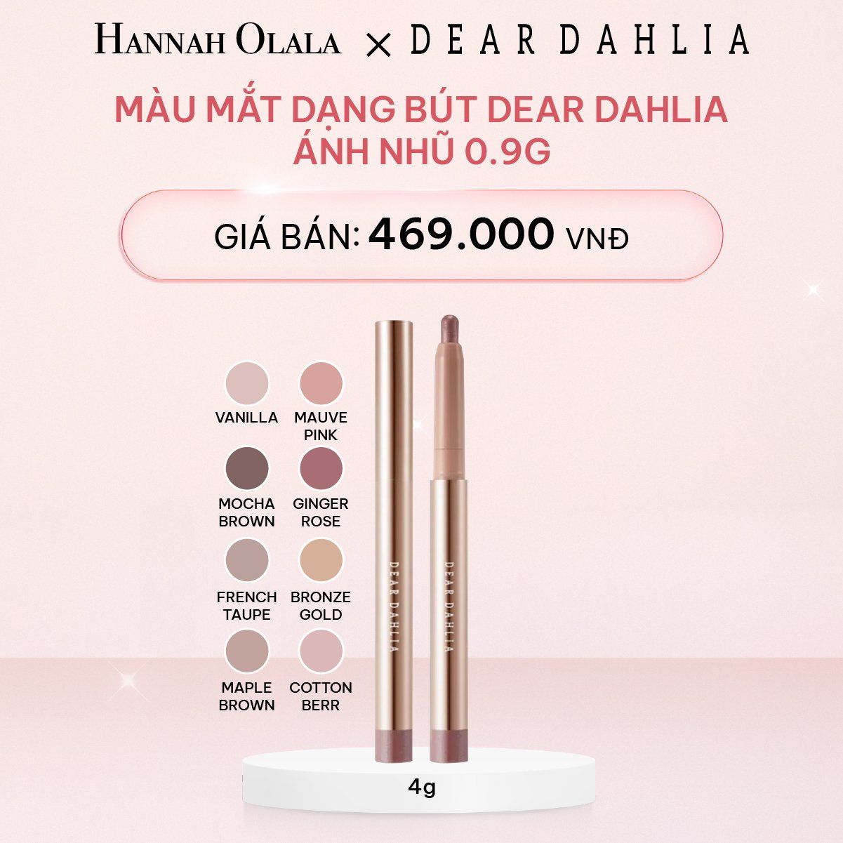E631_DEAL 3: Màu Mắt Dạng Bút Dear Dahlia Ánh Nhũ 0.9g